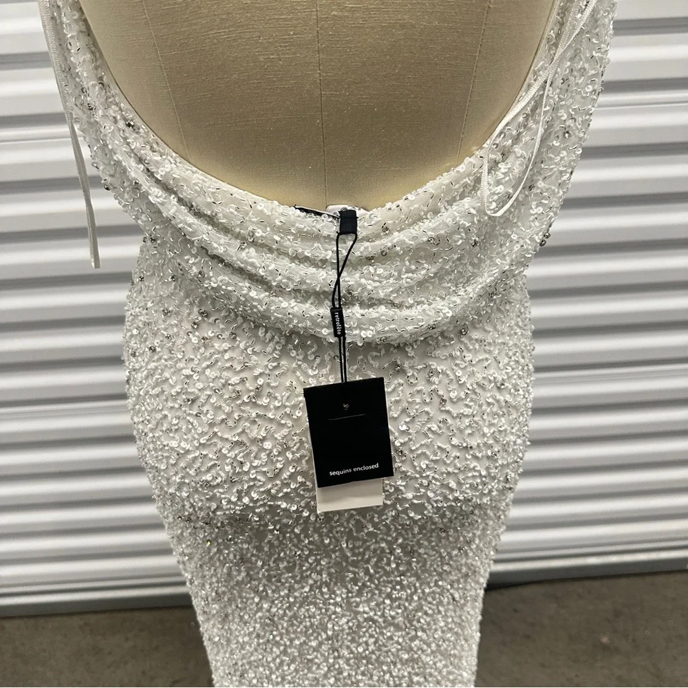 Retrofete NEW WITH TAGS Beaded White Sequin Alice Dress Size XS - Picture 6 of 7